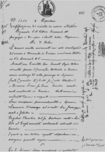 La prima pagina dell’atto costitutivo della Lancia & C, custodito nell’archivio notarile di Torino.